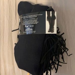 Fringe knee -high socks
